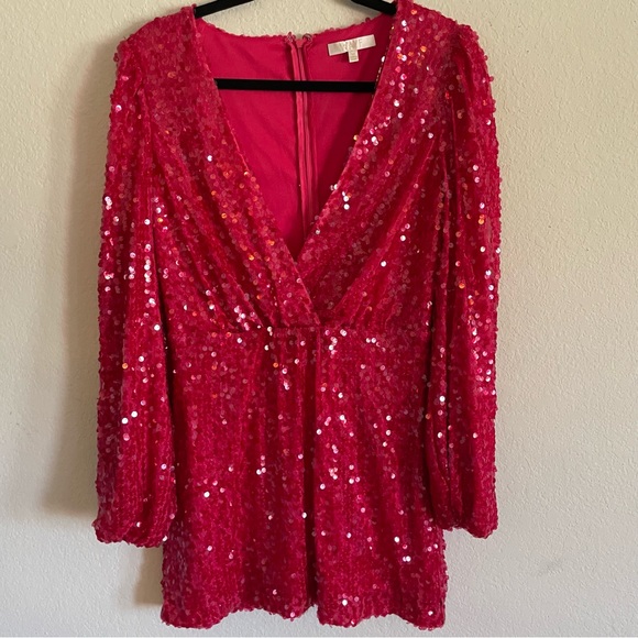 Sequin Mini Dress in Vibrant Pink - Picture 13 of 13
